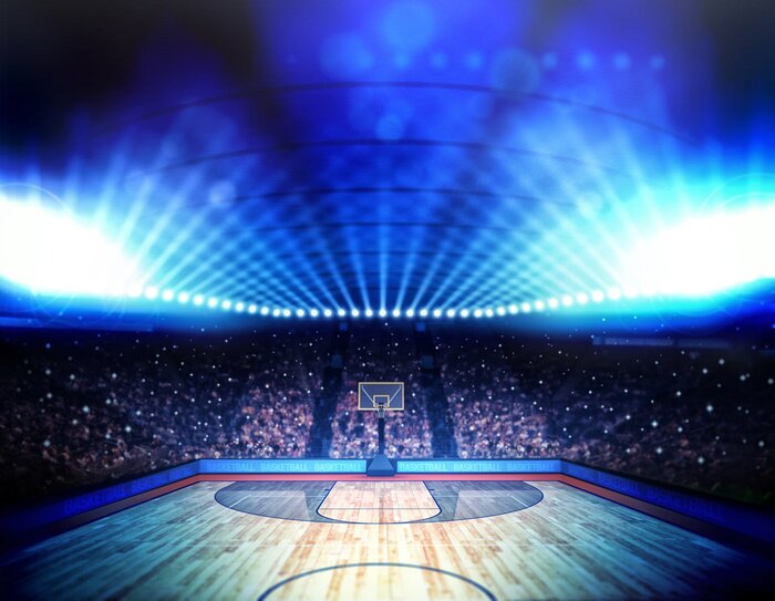 Bild Basketball-Arena blaue Halogenlichter