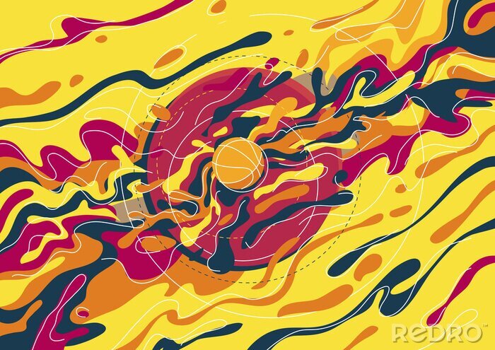Bild Baskettball Ball und abstrakte Muster