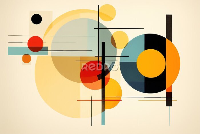 Bild Bauhaus canvas, geometric abstract retro backdrop