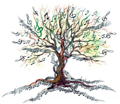 Baum aus Noten und Musik
