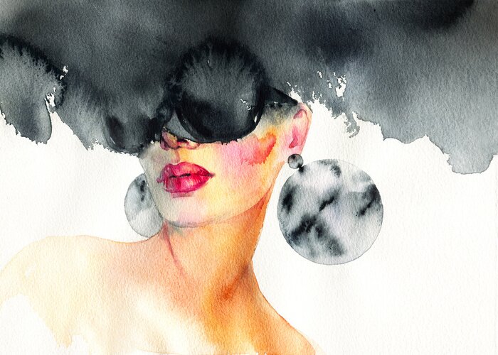 Bild Beautiful woman. fashion illustration. watercolor painting