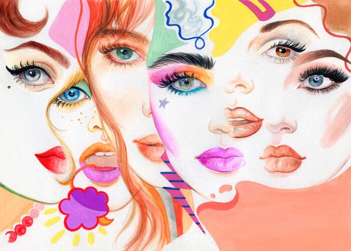 Bild Beautiful woman. fashion illustration. watercolor painting