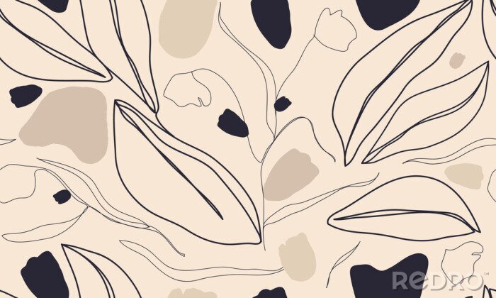 Bild Beige Schnörkel moderner Stil