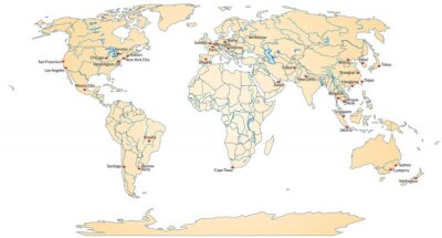 Bild Beigefarbene Weltkarte