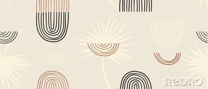 Bild Beigefarbenes Pflanzenmuster