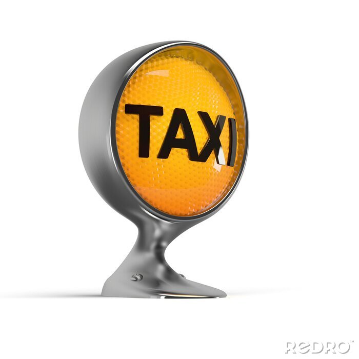 Bild Beleuchtete Taxi-Zeichen auf einem Vintage-Scheinwerfer
