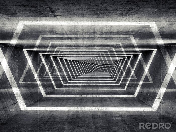 Bild Beleuchteter Betontunnel 3D