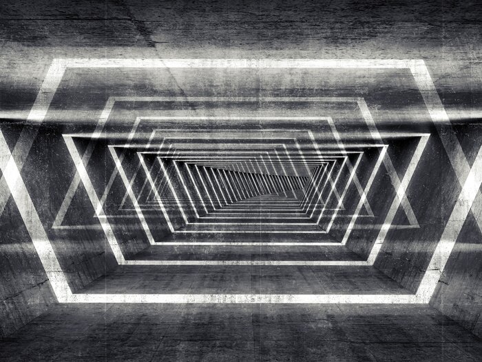 Bild Beleuchteter Betontunnel 3D