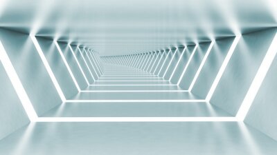 Beleuchteter weißer Tunnel 3D