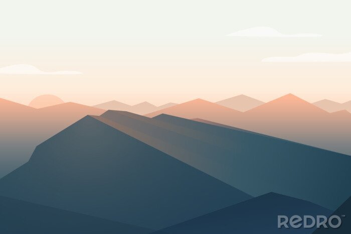 Bild Berglandschaft mit Sonnenuntergang