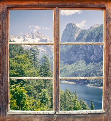 Berglandschaft vor dem Fenster