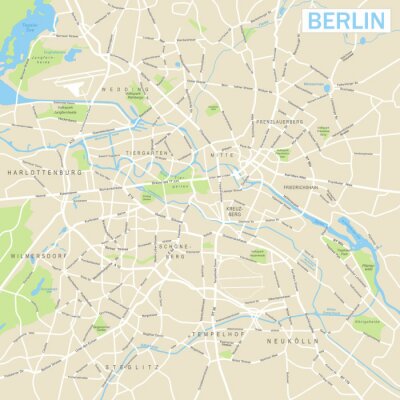 Berlin Karte - Vektor-Illustration