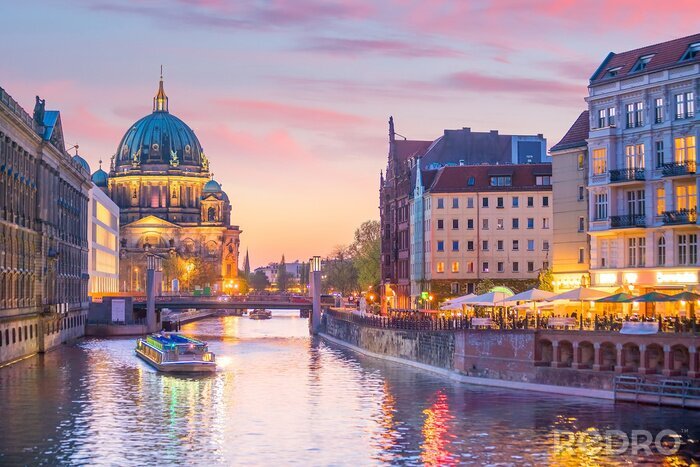 Bild Berliner Fluss und Sonnenuntergang