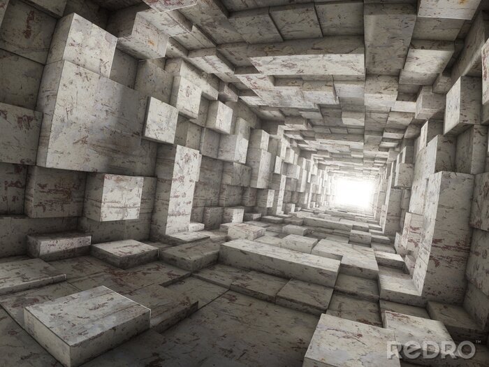 Bild Betonblöcke im Tunnel