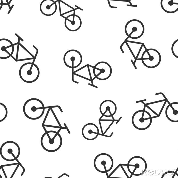 Bild Bicycle sign icon seamless pattern background. Bike vector illustration on white isolated background. Cycling business concept.
