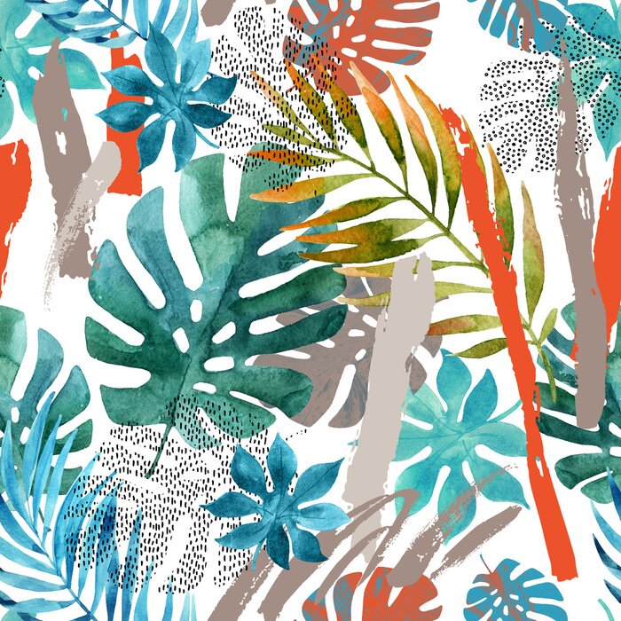 Bild Blätter imitieren Aquarellmalerei