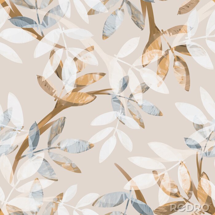Bild Blätter nahtlose Muster. Handgezeichnete Hintergrund.