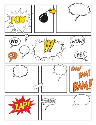 Bild Blank Comic Book, Mock up with empty speech bubbles