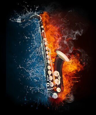 Bild Blasinstrumente Saxophon und Naturgewalten