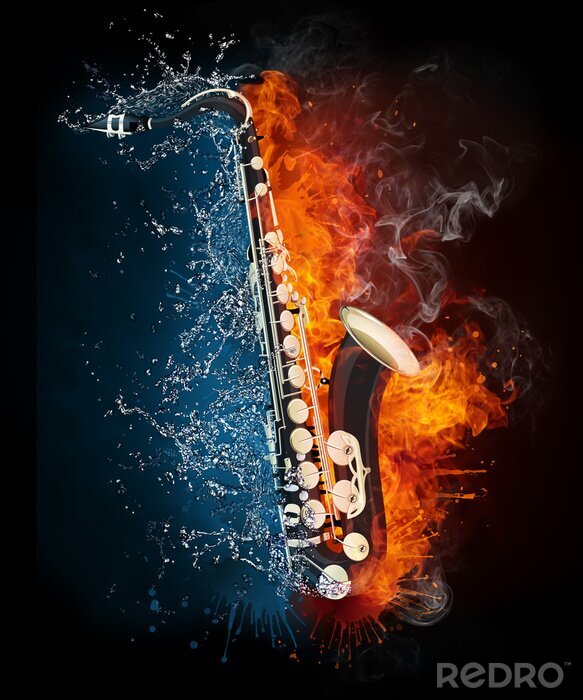 Bild Blasinstrumente Saxophon und Naturgewalten