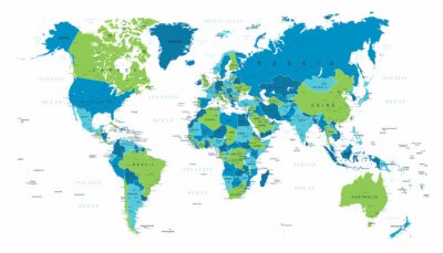 Blau-grüne Weltkarte