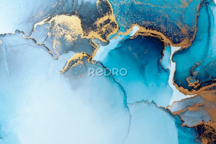 Bild Blau in Komposition mit Marmorfarben