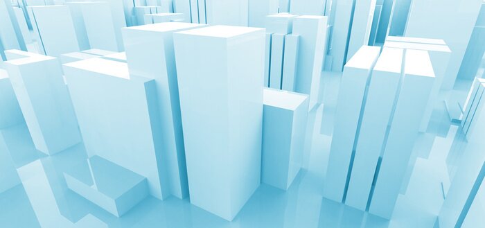 Bild Blaue Blöcke 3D aus nächster Nähe