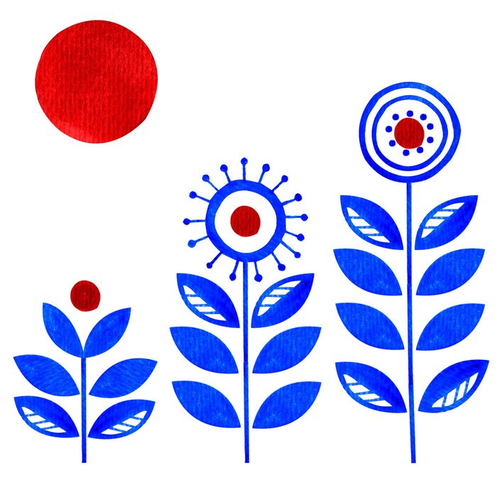 Bild Blaue Blumen skandinavischer Stil