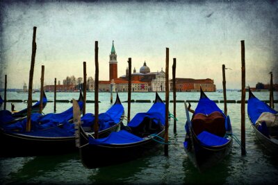 Bild Blaue Gondeln in Venedig