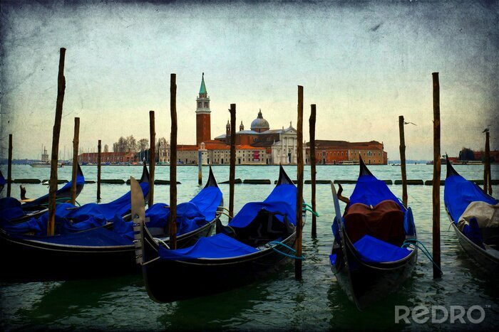 Bild Blaue Gondeln in Venedig