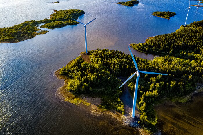 Bild Blaue Windräder