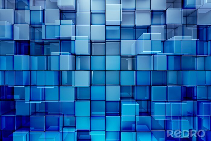 Bild Blaue Würfel Abstraktion 3D
