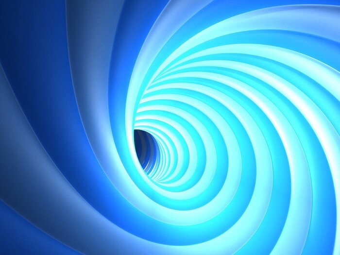 Bild Blauer Neon-Tunnel