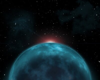 Blauer Planet vor dem Hintergrund des Weltraums