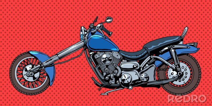 Bild Blaues Motorrad Pop-Art