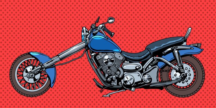 Bild Blaues Motorrad Pop-Art