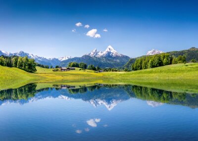 Fototapete Blick auf die Berge und Natur