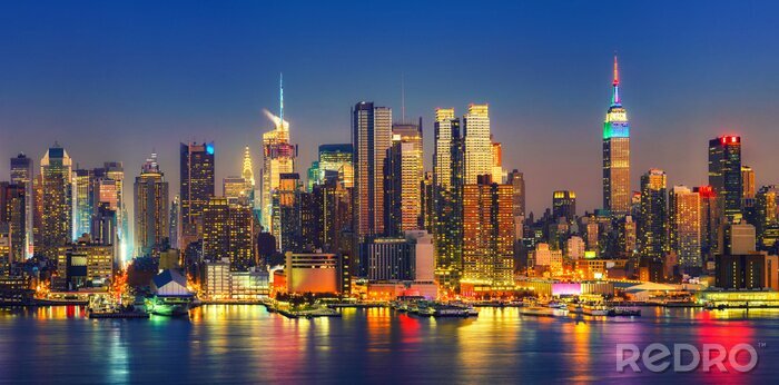 Bild Blick auf Manhattan bei Nacht, New York, USA