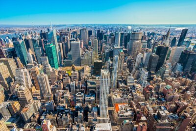 Blick auf sonniges New York City