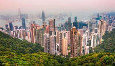 Blick von oben auf Hongkong