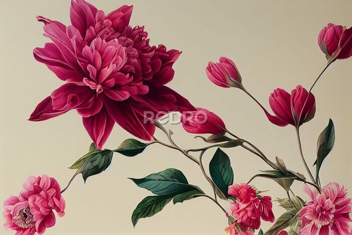 Bild Blühende rote Pfingstrose