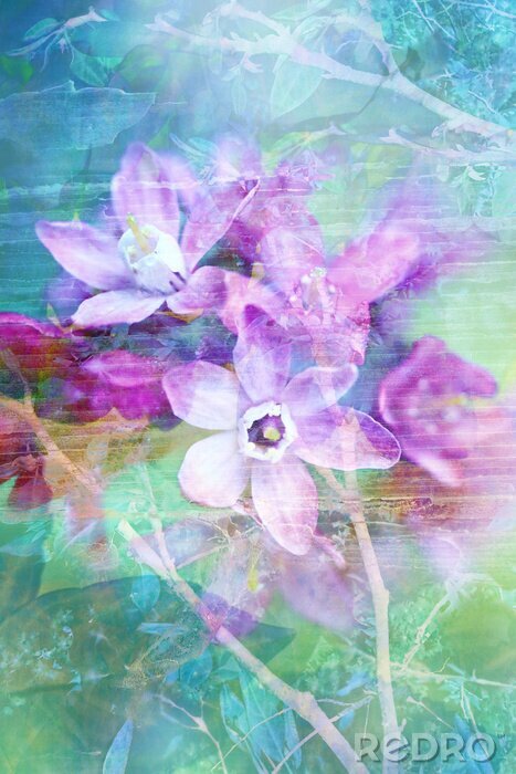 Bild Blumen auf einem Retro-Foto