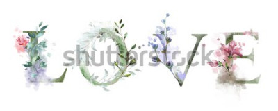 Bild Blumen-Typografie Liebe