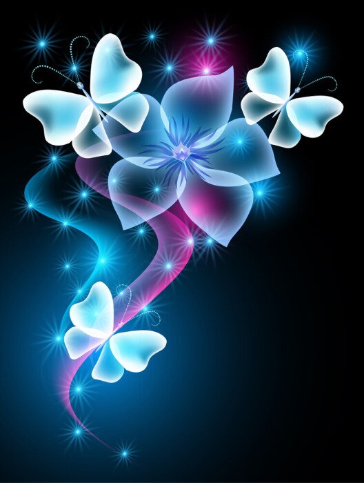 Bild Blumen und Schmetterlinge Grafische