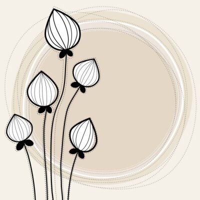Blumenknospen auf einer minimalistischen Grafik