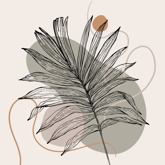 Bild Boho-Illustration mit Blatt