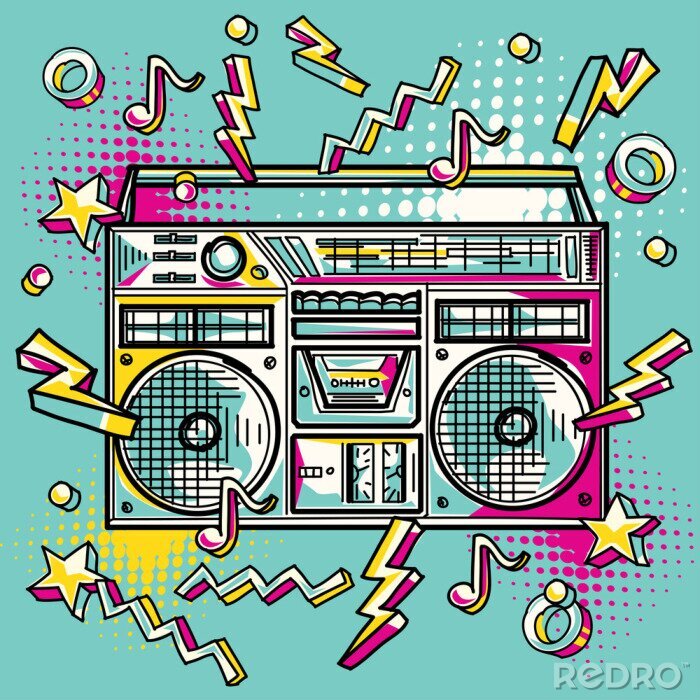 Bild Boombox im Pop-Art-Stil