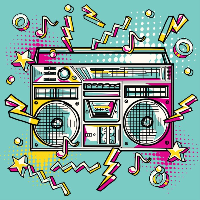 Bild Boombox im Pop-Art-Stil