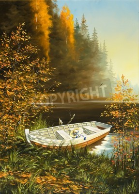 Bild Boot am Ufer Impressionismus