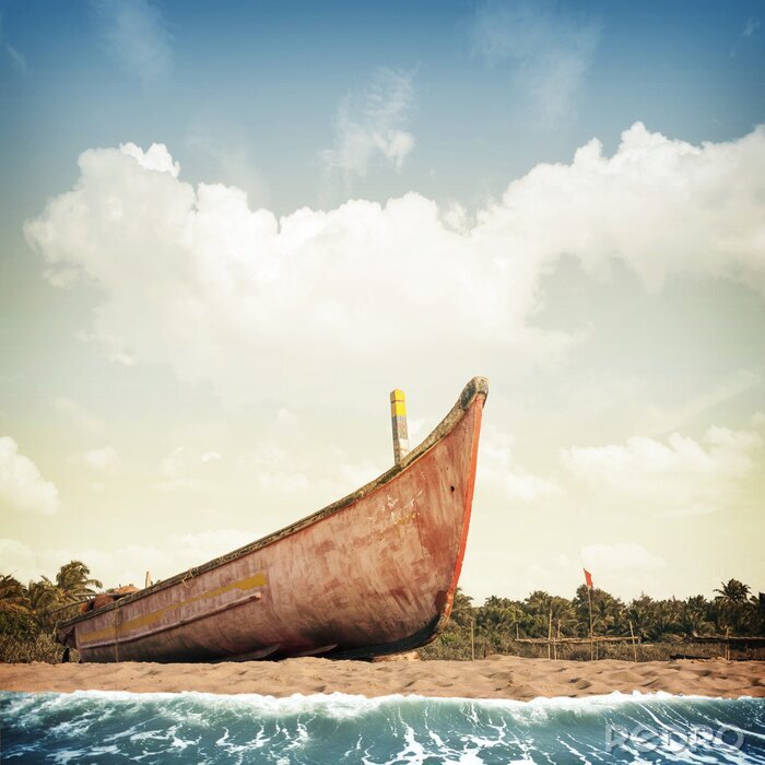 Bild Boot auf einem Sandstrand